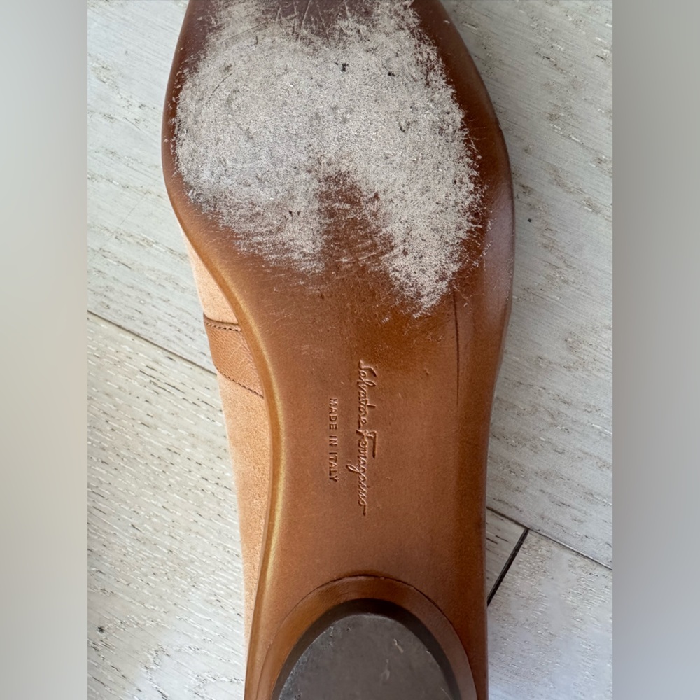 Salvatore Ferragamo Audrey Ballet Flats Women's Suede light brown 8.5 - Picture 5 of 10